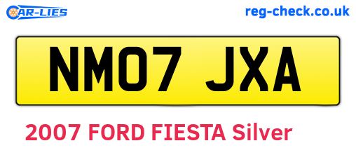 NM07JXA are the vehicle registration plates.