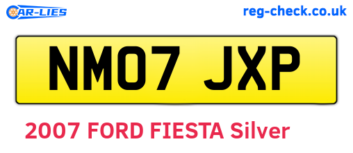 NM07JXP are the vehicle registration plates.