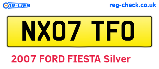 NX07TFO are the vehicle registration plates.
