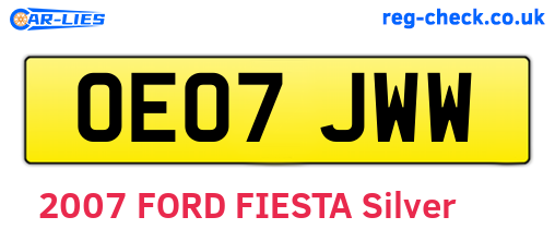 OE07JWW are the vehicle registration plates.