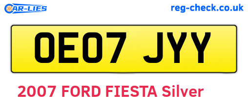OE07JYY are the vehicle registration plates.