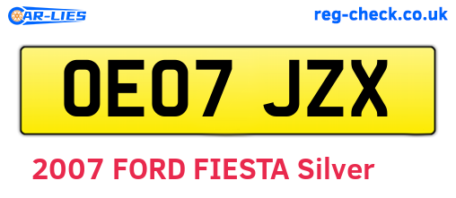 OE07JZX are the vehicle registration plates.