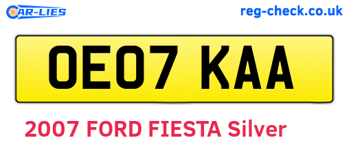 OE07KAA are the vehicle registration plates.