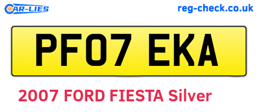 PF07EKA are the vehicle registration plates.