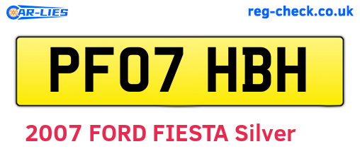 PF07HBH are the vehicle registration plates.