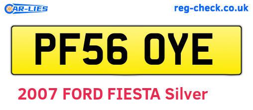 PF56OYE are the vehicle registration plates.