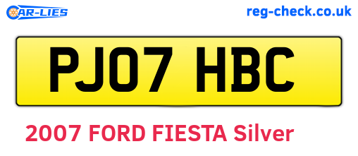 PJ07HBC are the vehicle registration plates.