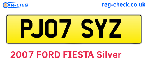 PJ07SYZ are the vehicle registration plates.