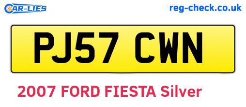 PJ57CWN are the vehicle registration plates.