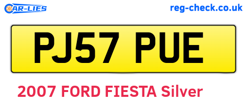 PJ57PUE are the vehicle registration plates.