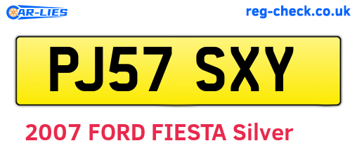 PJ57SXY are the vehicle registration plates.