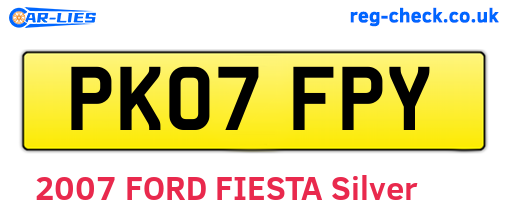 PK07FPY are the vehicle registration plates.
