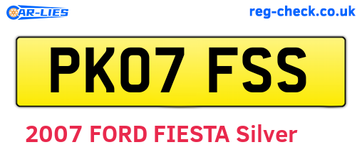 PK07FSS are the vehicle registration plates.