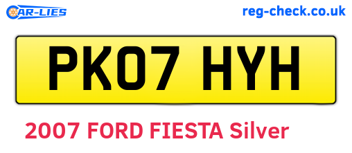 PK07HYH are the vehicle registration plates.