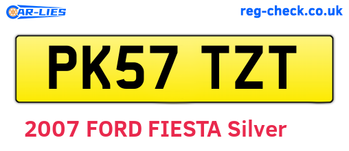 PK57TZT are the vehicle registration plates.