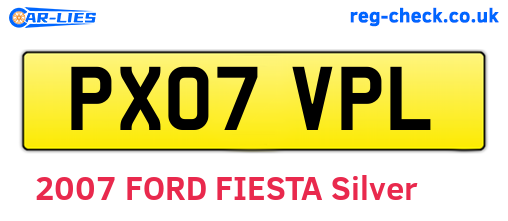 PX07VPL are the vehicle registration plates.