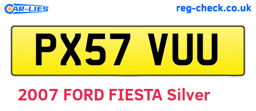 PX57VUU are the vehicle registration plates.