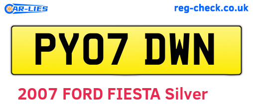 PY07DWN are the vehicle registration plates.