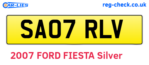 SA07RLV are the vehicle registration plates.