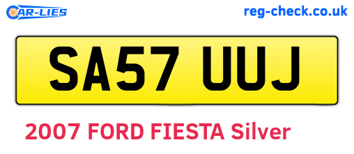 SA57UUJ are the vehicle registration plates.