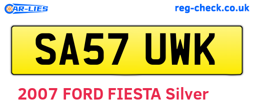 SA57UWK are the vehicle registration plates.