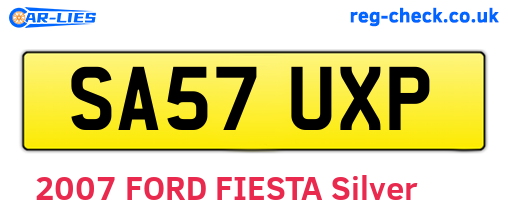 SA57UXP are the vehicle registration plates.