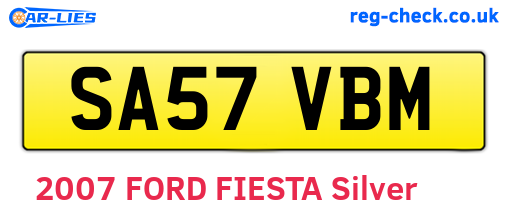 SA57VBM are the vehicle registration plates.