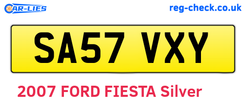SA57VXY are the vehicle registration plates.