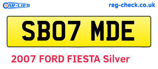 SB07MDE are the vehicle registration plates.
