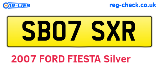 SB07SXR are the vehicle registration plates.