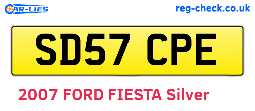 SD57CPE are the vehicle registration plates.