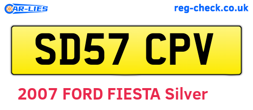 SD57CPV are the vehicle registration plates.