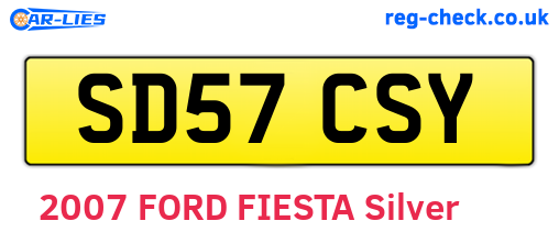 SD57CSY are the vehicle registration plates.