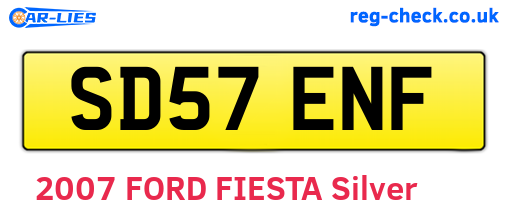 SD57ENF are the vehicle registration plates.