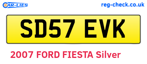 SD57EVK are the vehicle registration plates.