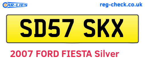 SD57SKX are the vehicle registration plates.