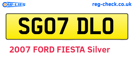SG07DLO are the vehicle registration plates.