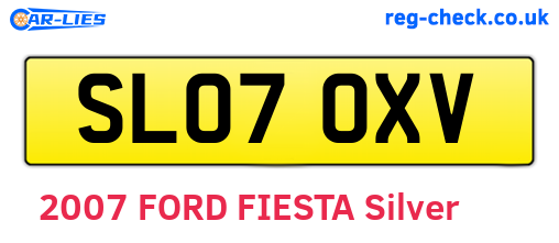 SL07OXV are the vehicle registration plates.