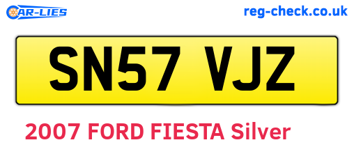SN57VJZ are the vehicle registration plates.