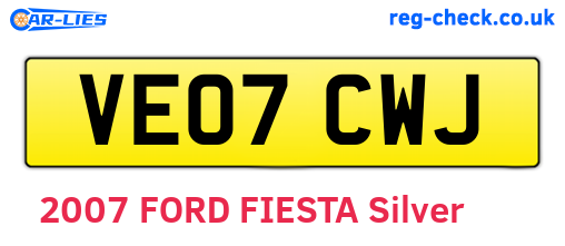 VE07CWJ are the vehicle registration plates.