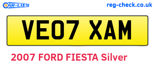 VE07XAM are the vehicle registration plates.