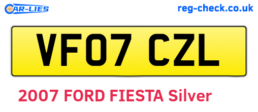 VF07CZL are the vehicle registration plates.