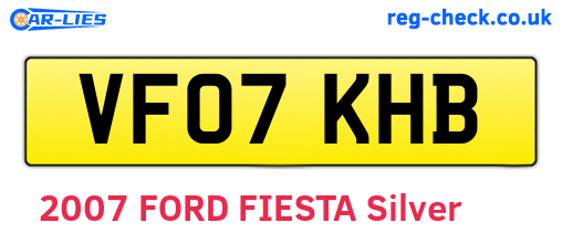 VF07KHB are the vehicle registration plates.