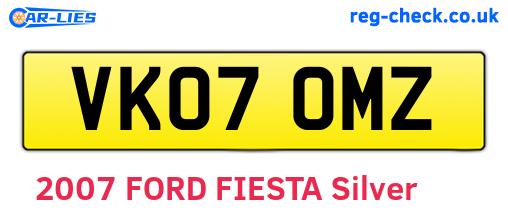 VK07OMZ are the vehicle registration plates.