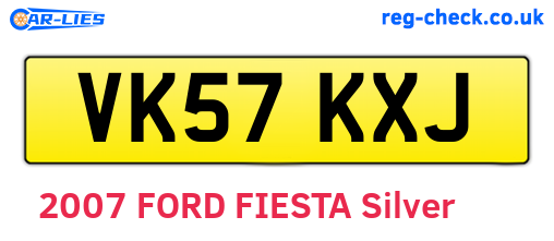 VK57KXJ are the vehicle registration plates.