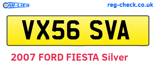 VX56SVA are the vehicle registration plates.