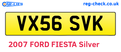 VX56SVK are the vehicle registration plates.