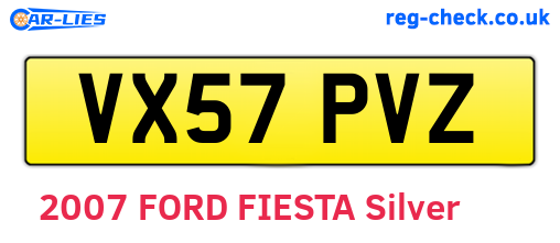 VX57PVZ are the vehicle registration plates.
