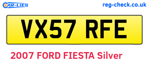 VX57RFE are the vehicle registration plates.