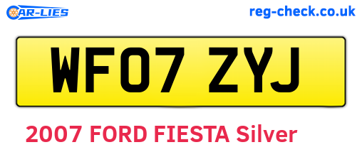 WF07ZYJ are the vehicle registration plates.
